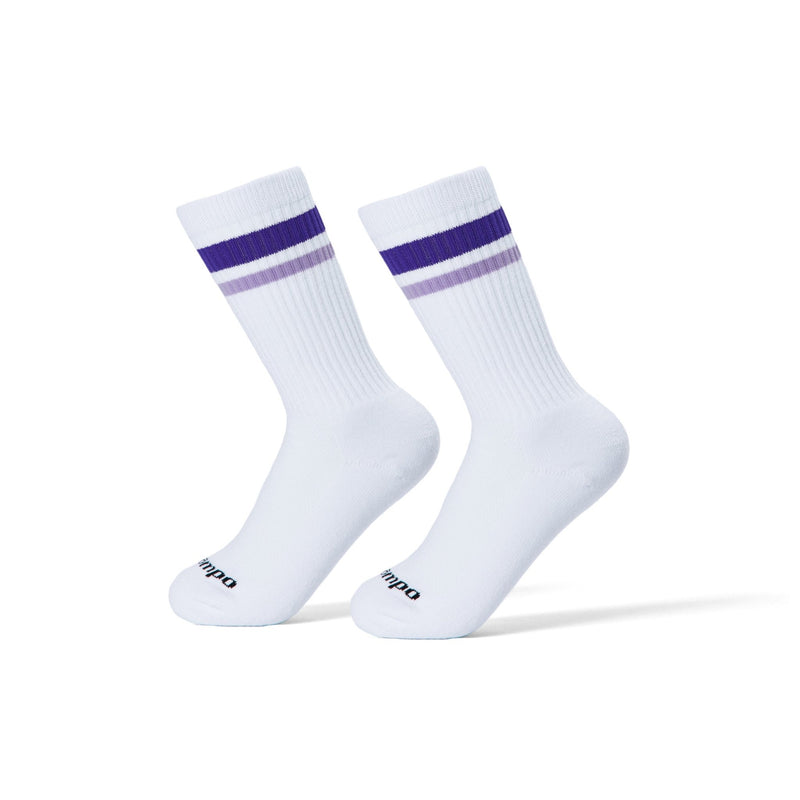 Purple Stripe Crew Socks - del campo