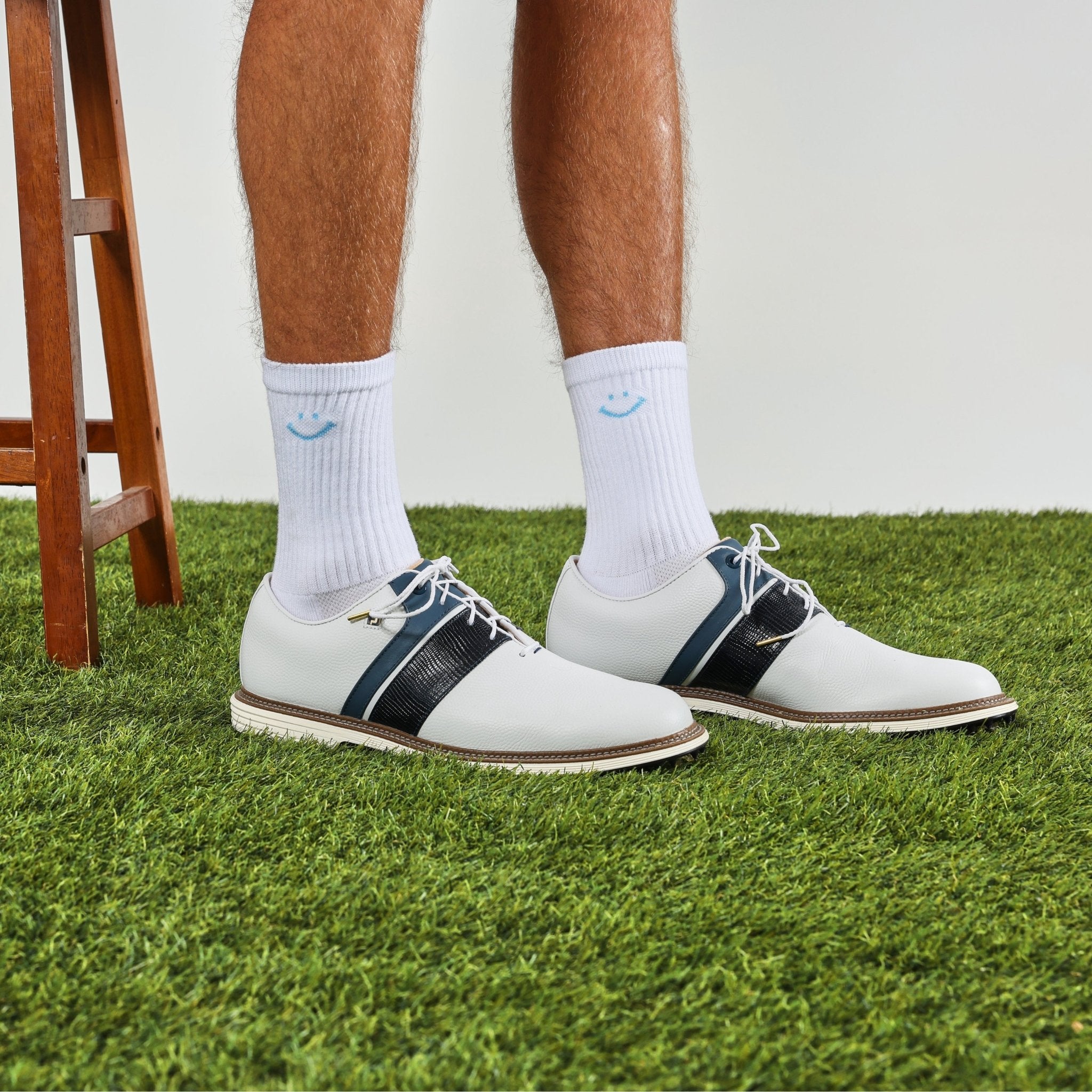 Blue Smiley Crew Socks - del campo