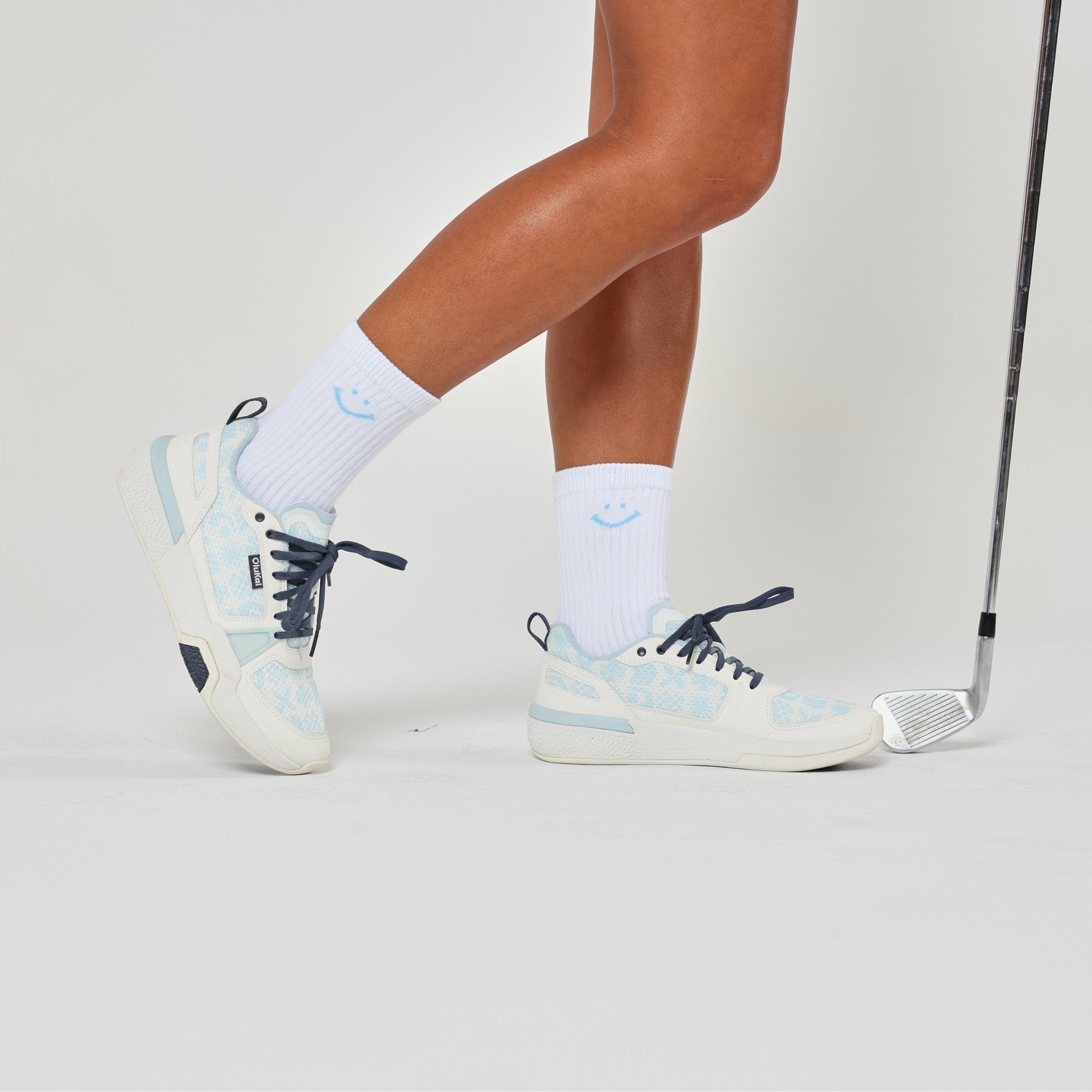 Blue Smiley Crew Socks - del campo