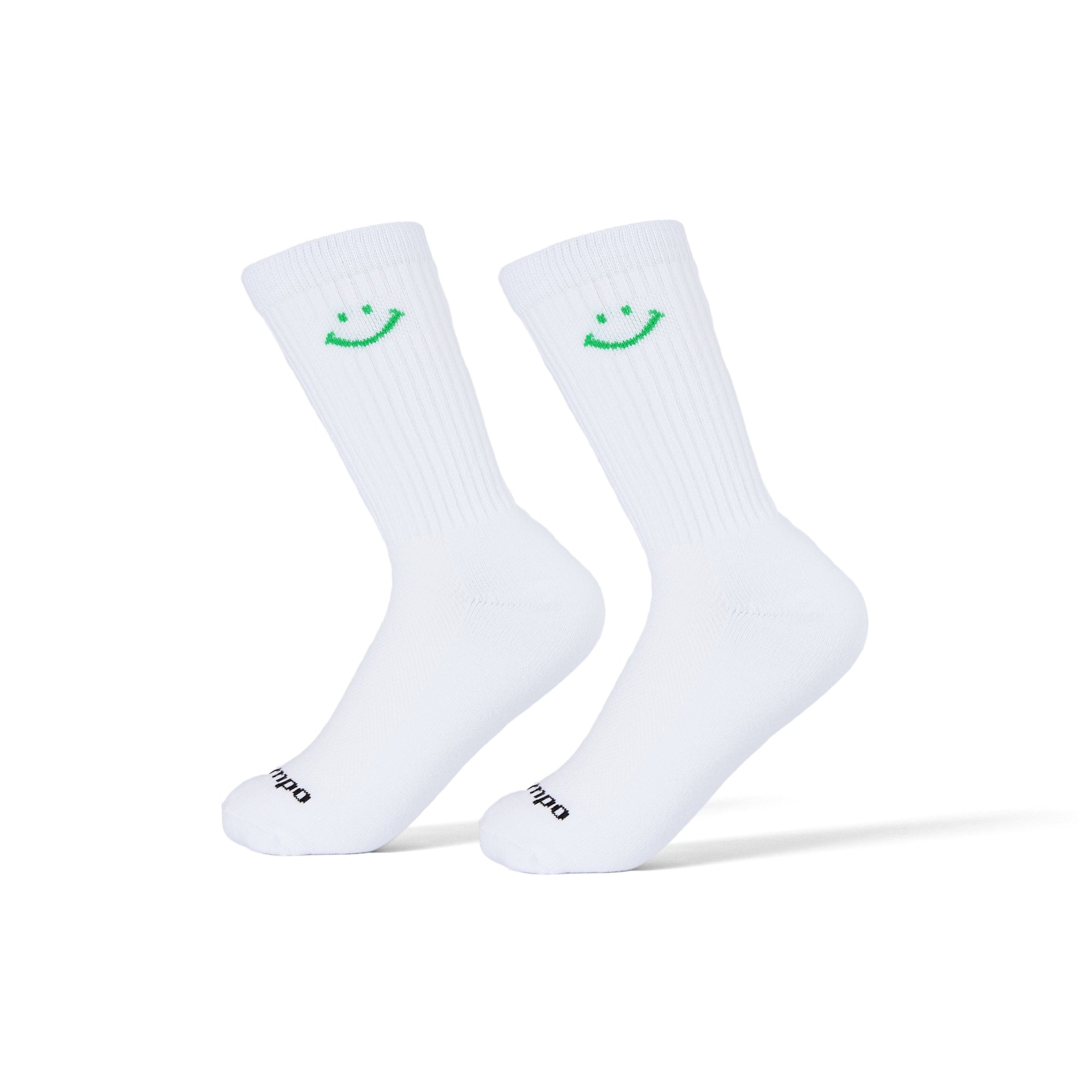Green Smiley Crew Socks - del campo