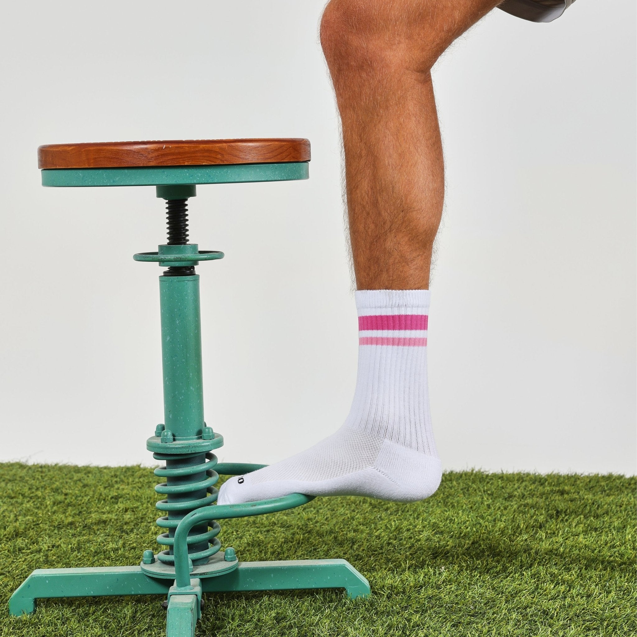 Pink Stripe Crew Socks - del campo