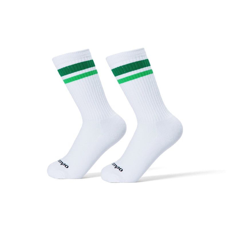 Green Stripe Crew Socks - del campo