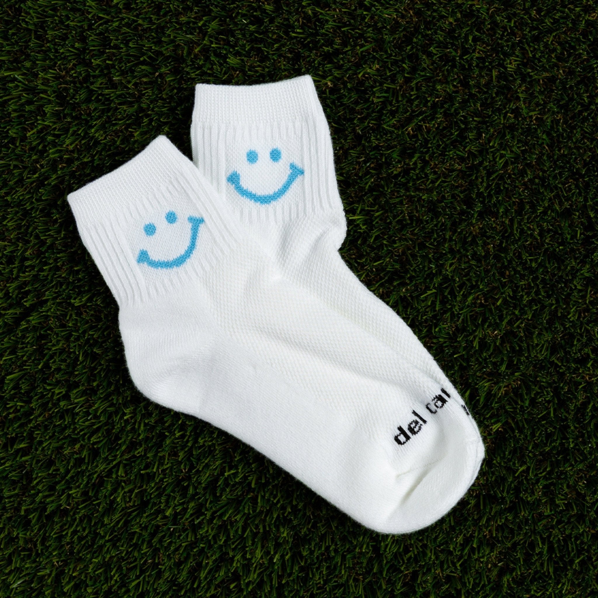 Blue Smiley - del campo golf socks | made in the USA