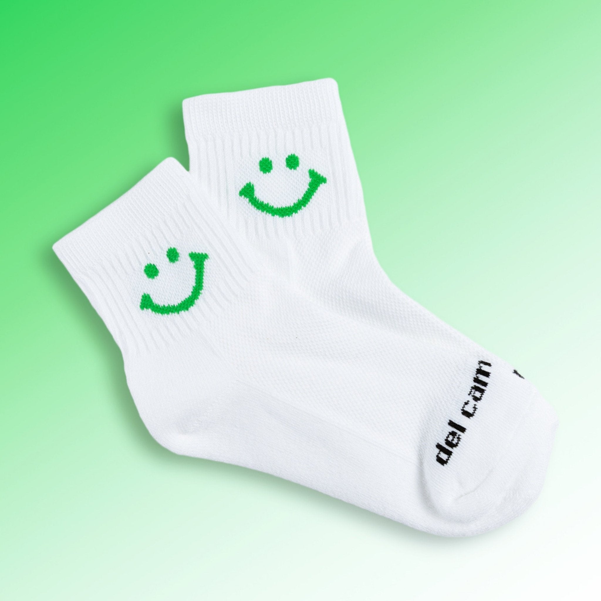 Green Smiley - del campo golf socks | made in the USA