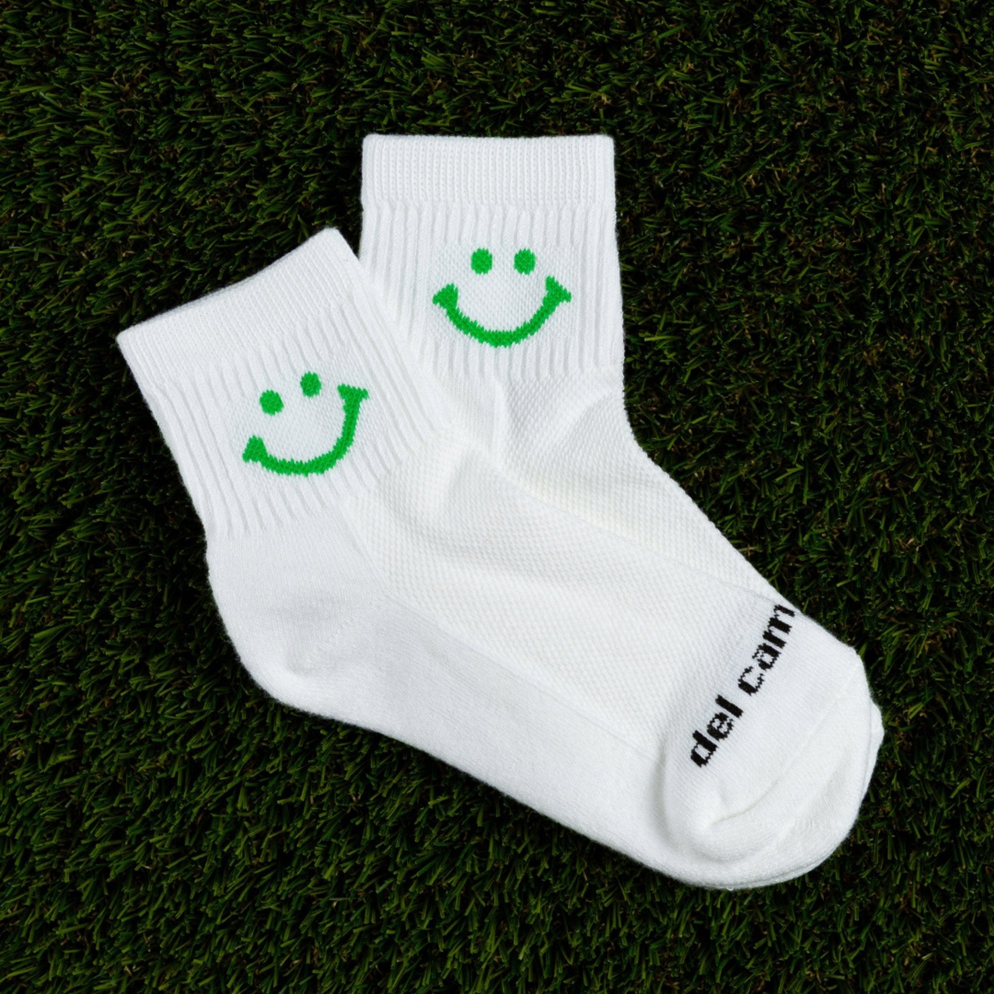 Green Smiley - del campo golf socks | made in the USA