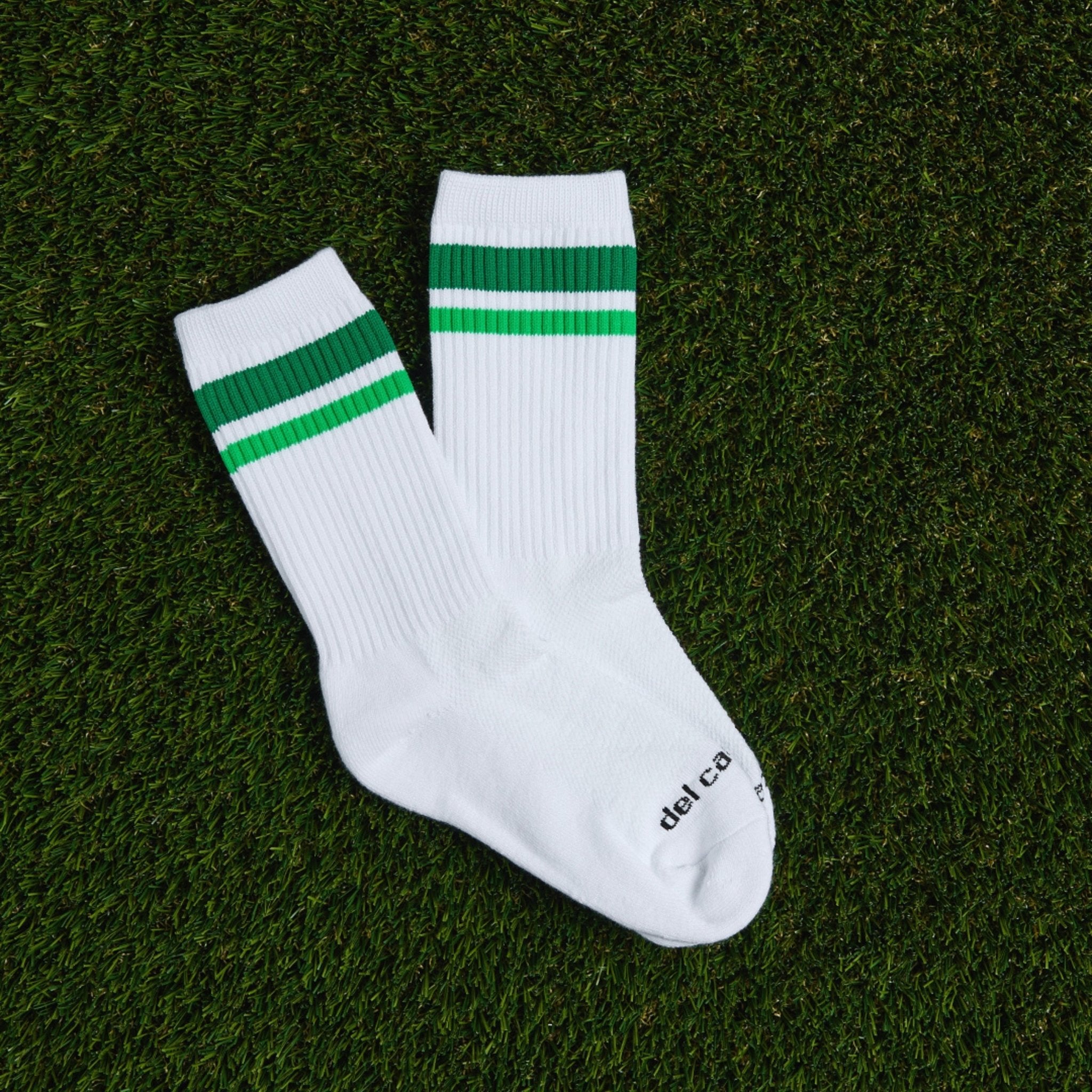 Green Stripe Crew Socks - del campo