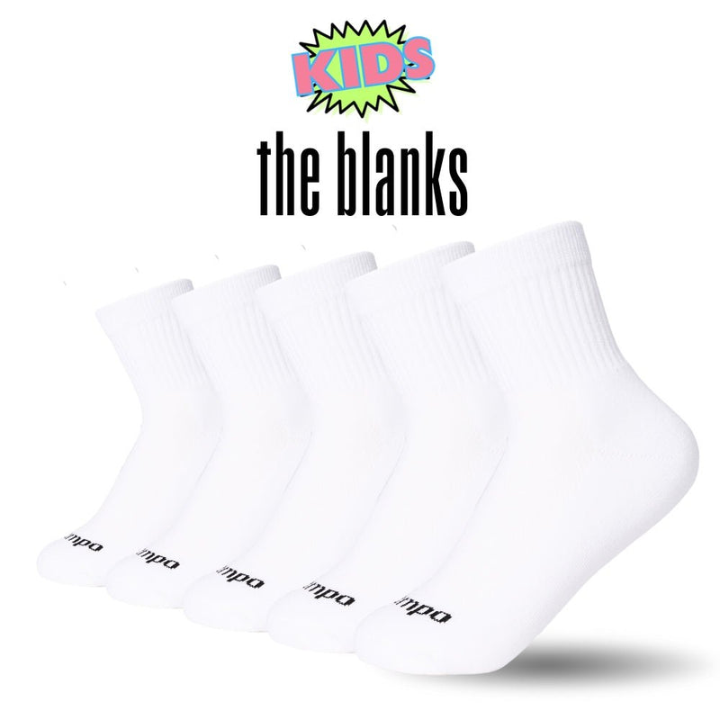 Del Campo Golf Kids The Blanks white crew socks five-pack | kids, product