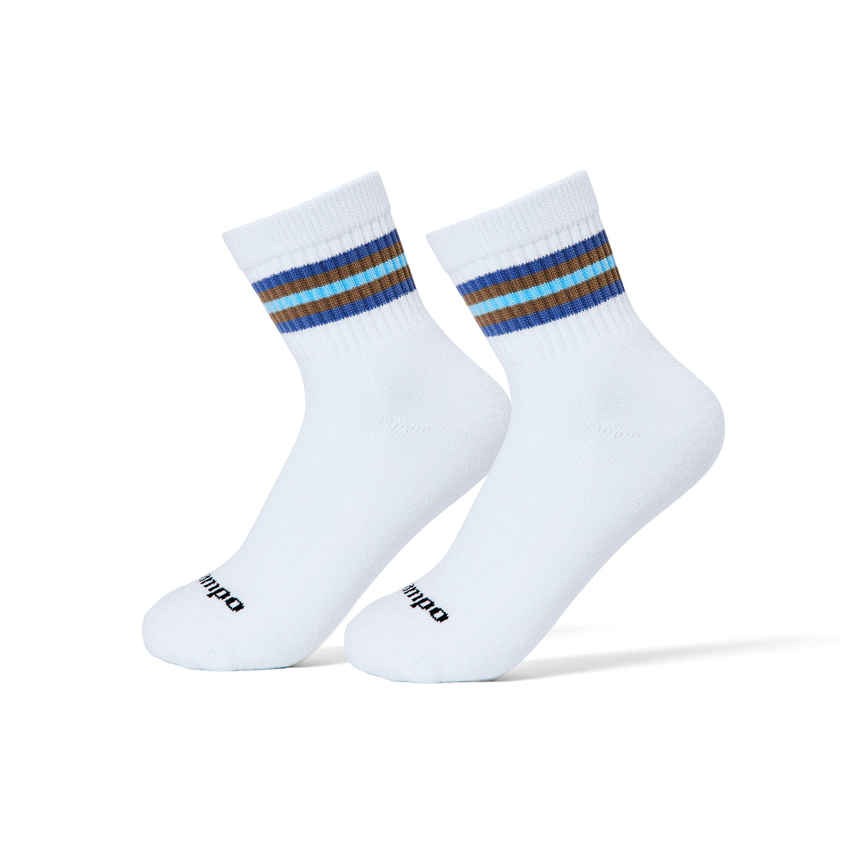 Del Campo Denim 5 Stripe golf socks, on foot