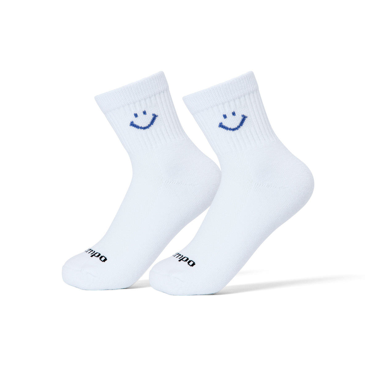 Del Campo Denim Smiley golf socks, on foot