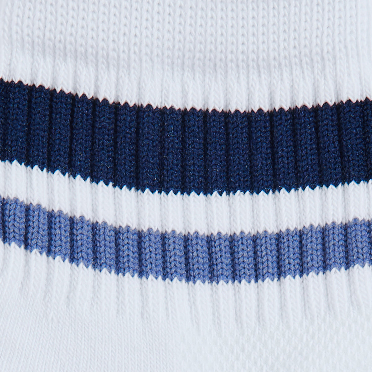 Del Campo Navy Stripes golf socks, close-up detail