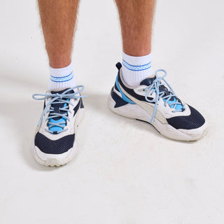 Blue Checkered Stripes