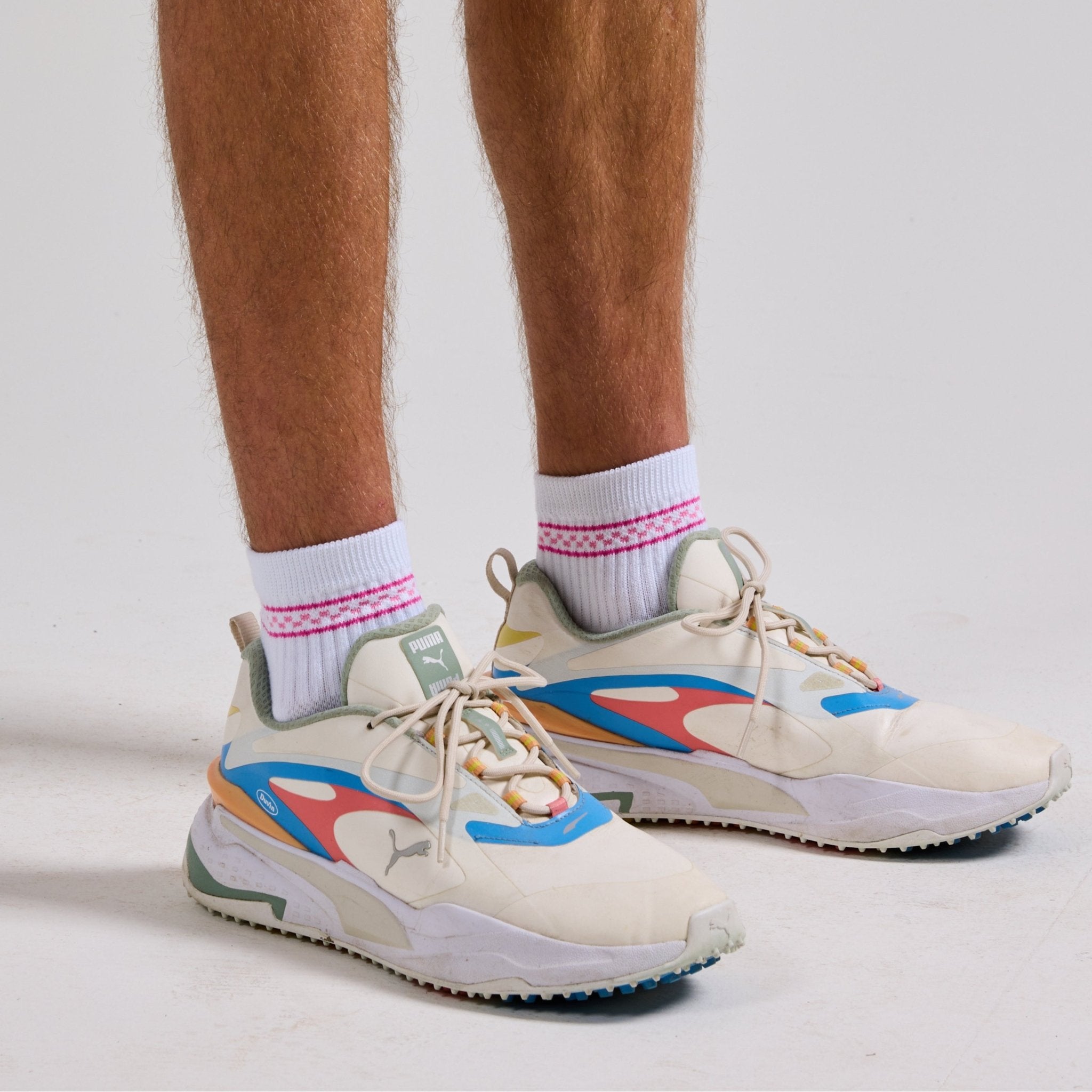 Pink Checkered Stripes - del campo golf socks | made in the USA
