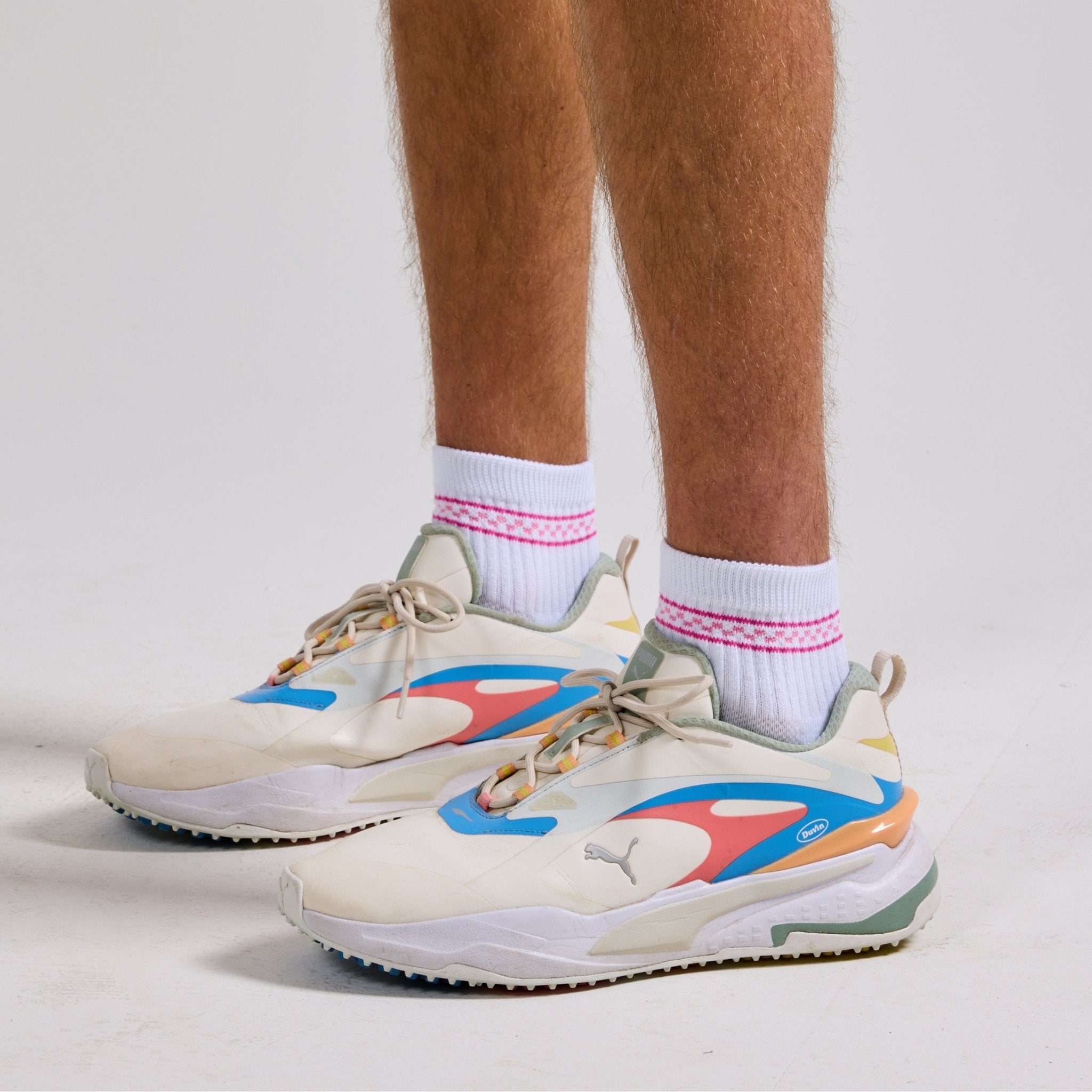 Pink Checkered Stripes - del campo golf socks | made in the USA