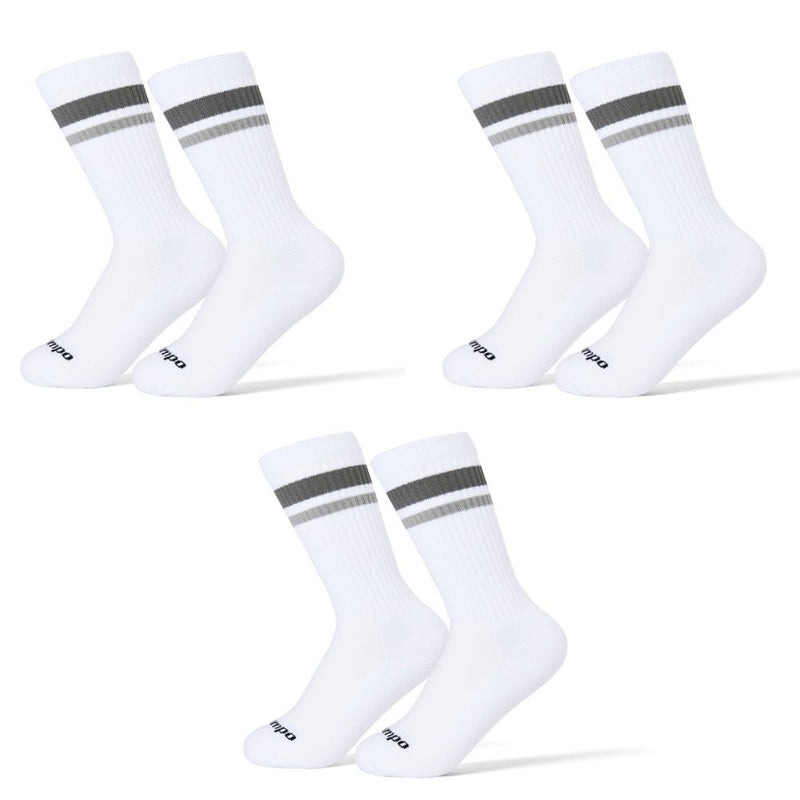 Del Campo Grey Stripe Crew 3-Pack golf socks
