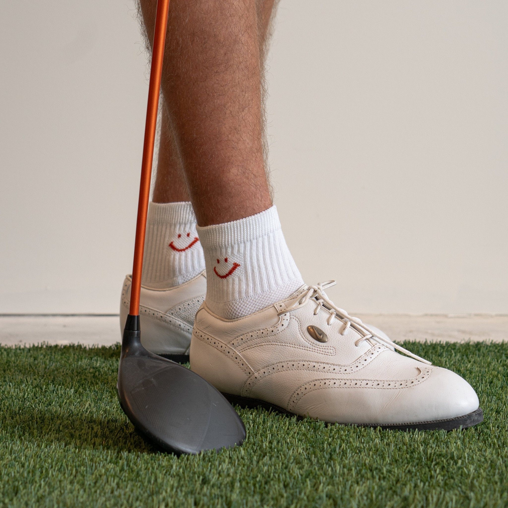 Rust Smiley - del campo golf socks | made in the USA