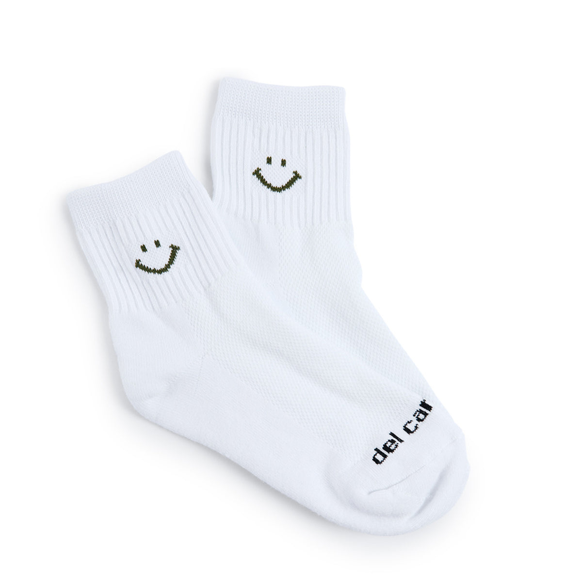 Del Campo Forest Smiley golf socks, flat lay