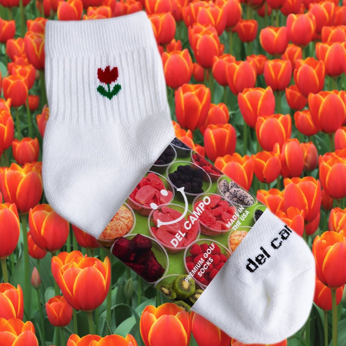 Tulips - del campo golf socks | made in the USA