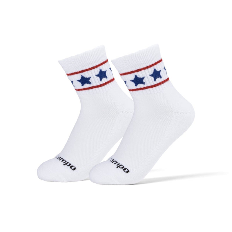 Del Campo Golf white socks with navy stars and red stripes design | product
