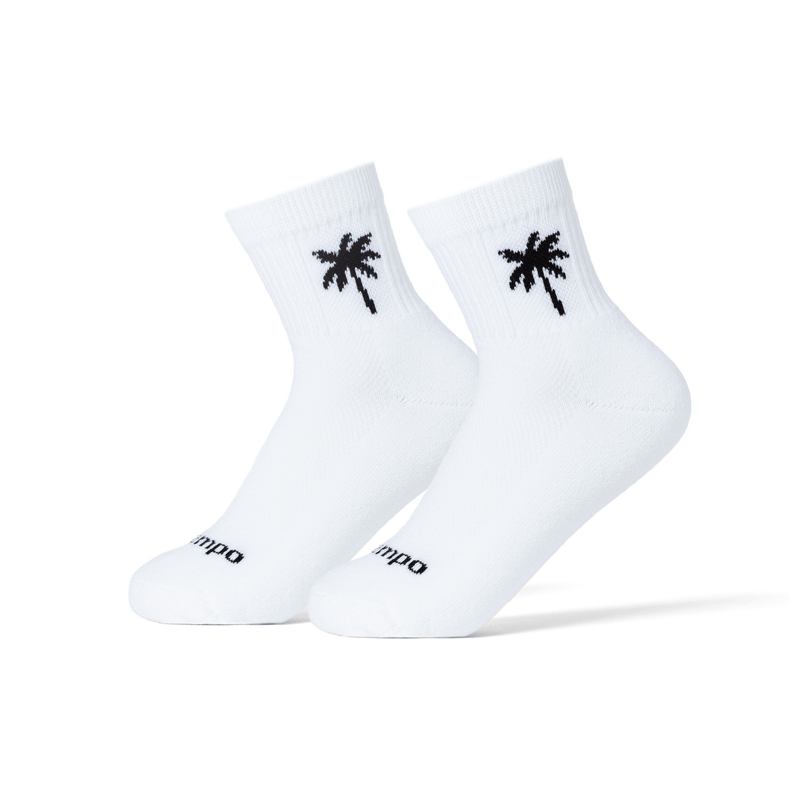 Del Campo Golf Palms socks in white with black palm tree design | product