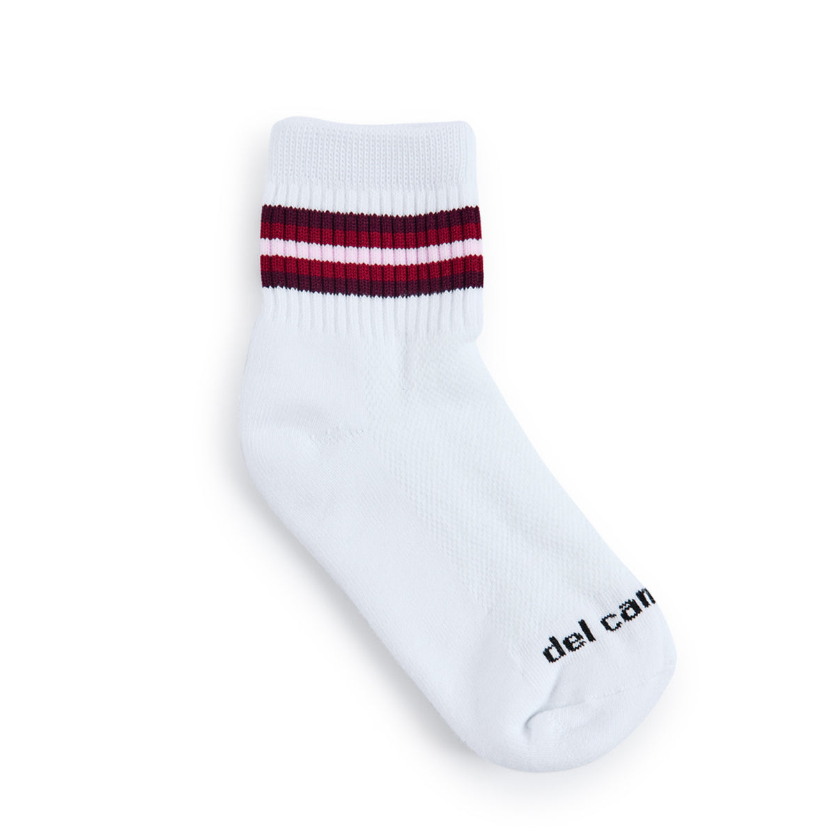 Del Campo Cardinal 5 Stripe golf socks, flat lay