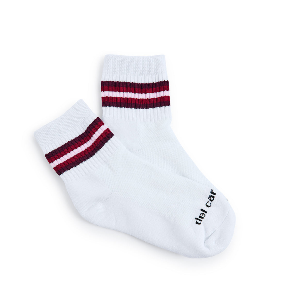Del Campo Cardinal 5 Stripe golf socks, flat lay