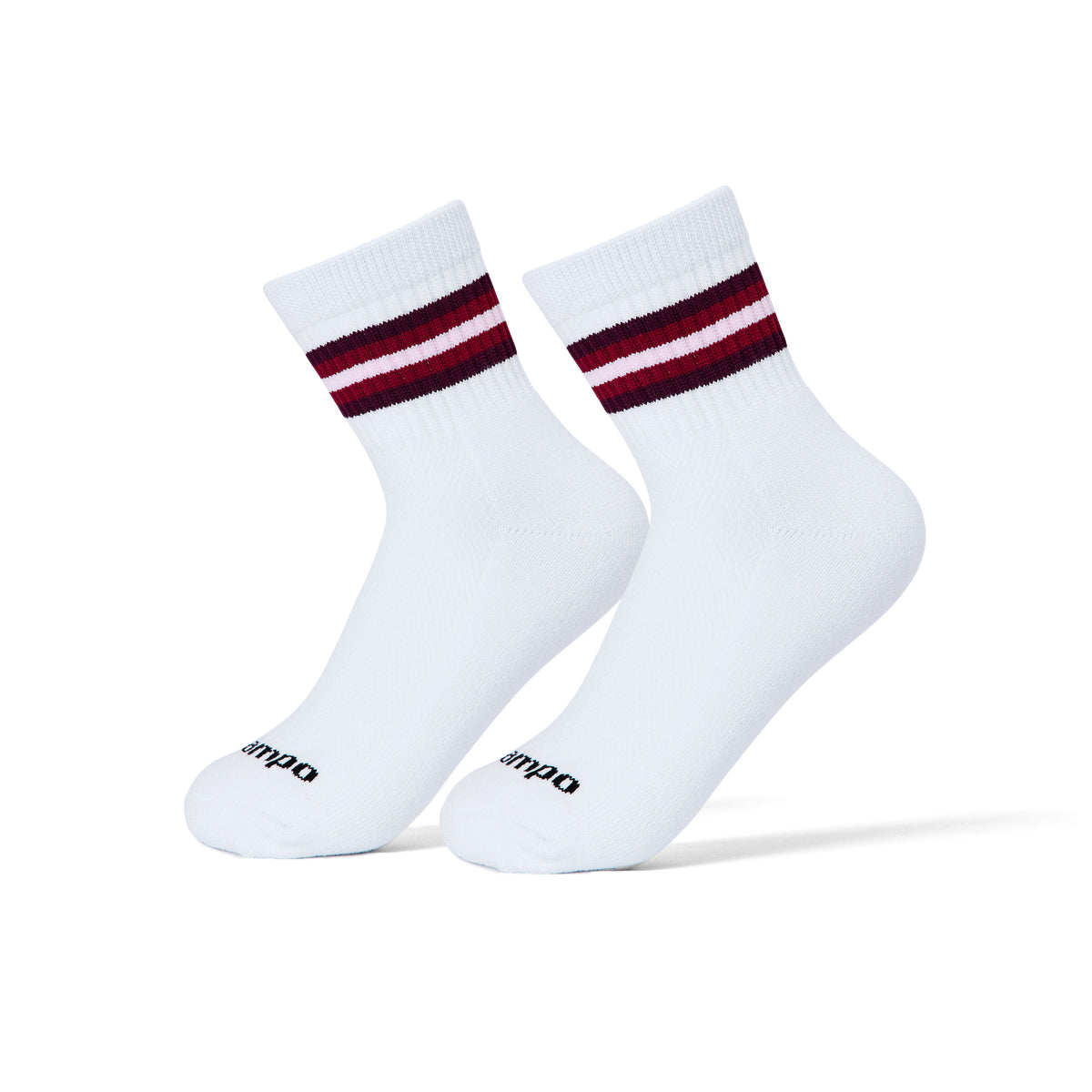Del Campo Cardinal 5 Stripe golf socks, on foot