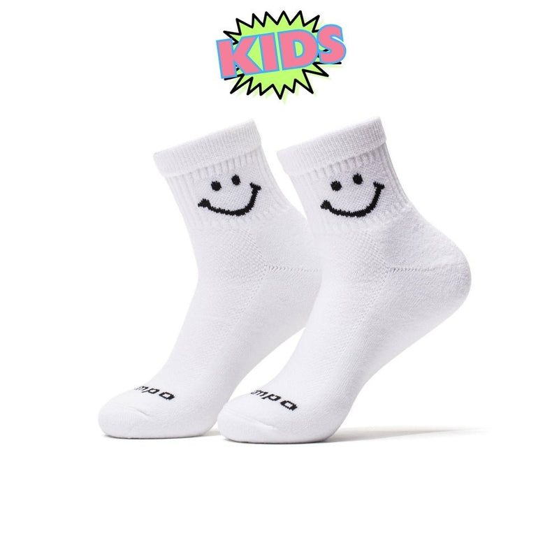 Del Campo Golf kids socks with smiley face design in white | kids, product