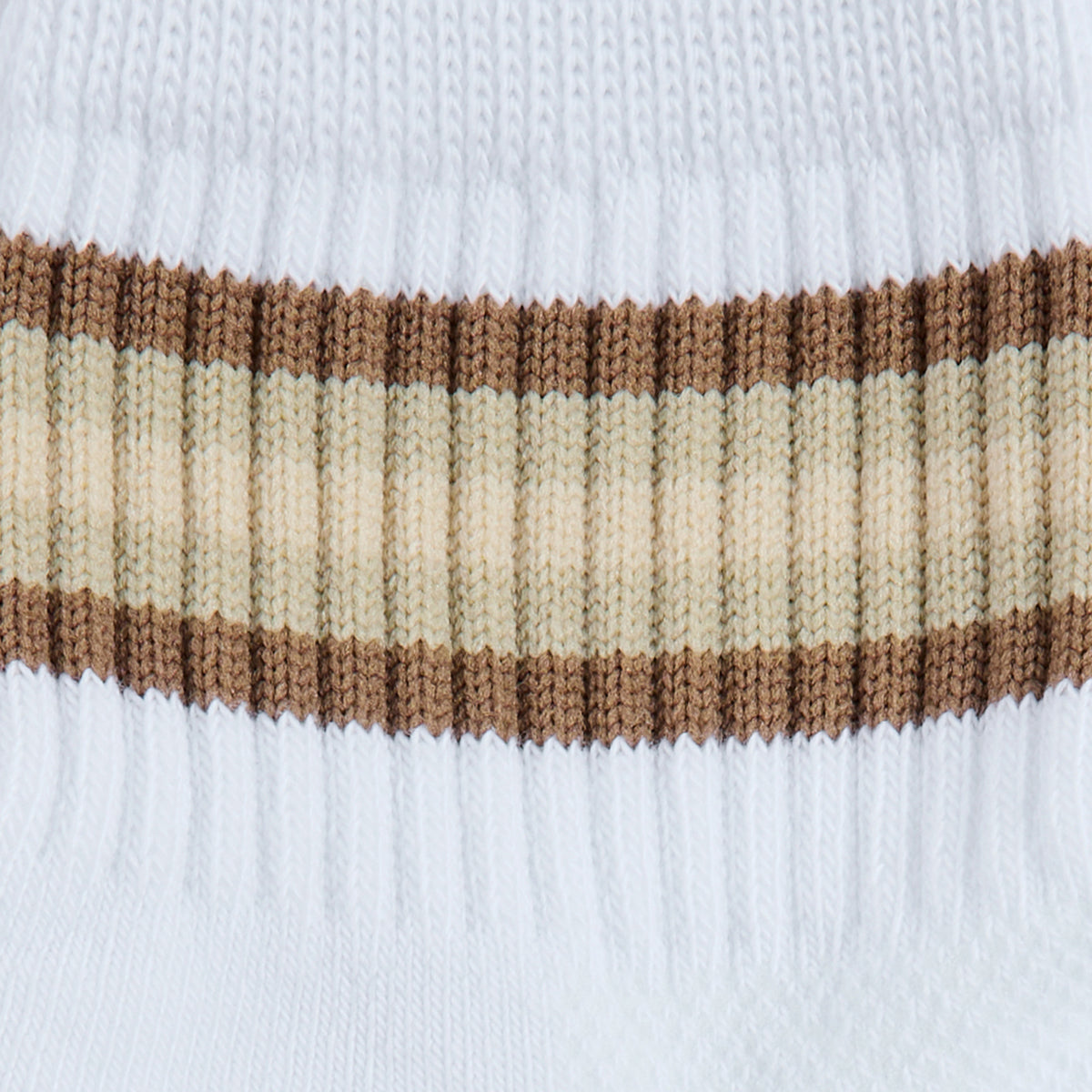 Del Campo Oatmeal 5 Stripe golf socks, close-up detail
