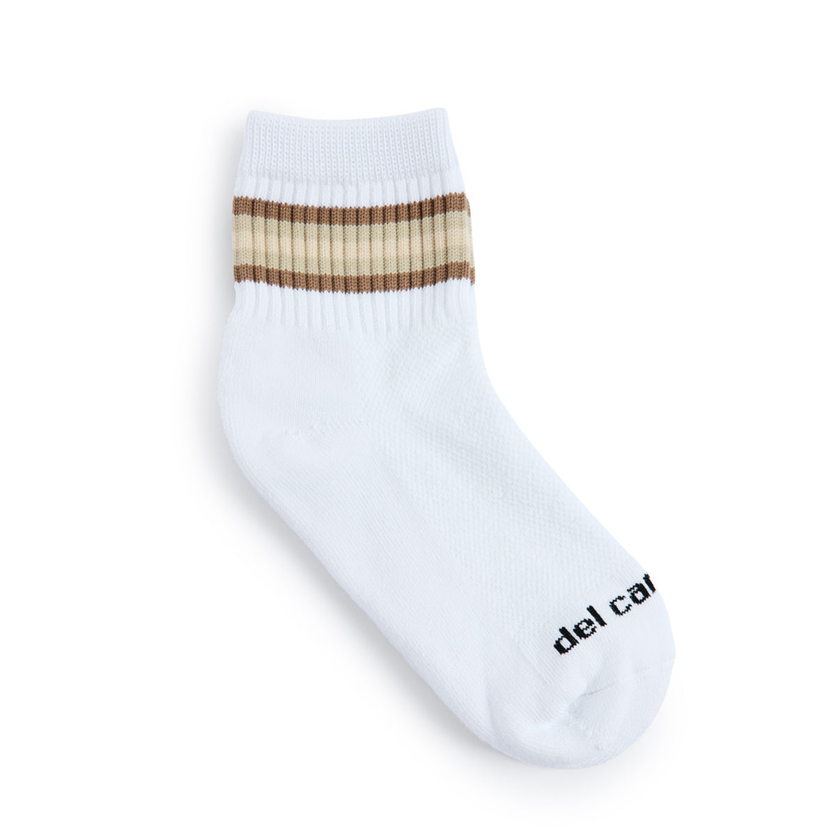 Del Campo Oatmeal 5 Stripe golf socks, flat lay