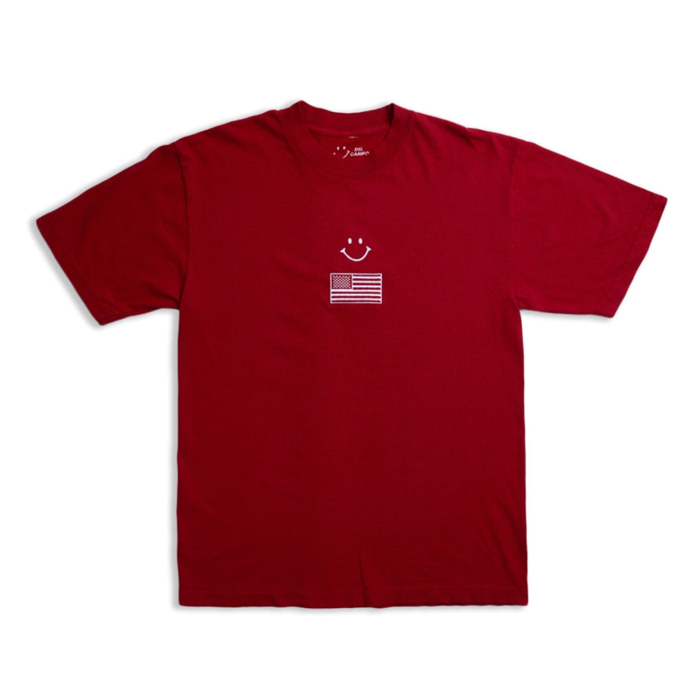 Red USA Smiley T-Shirt