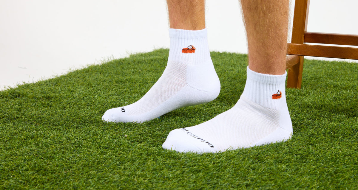 Del Campo Pumpkin Pie socks on grass