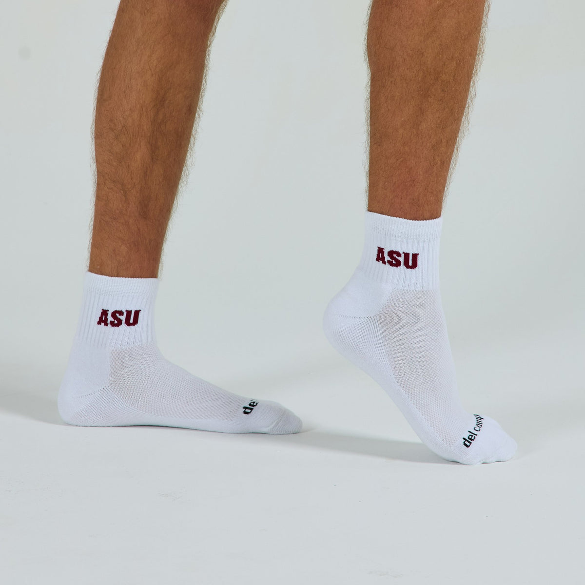 Del Campo Arizona State Sun Devils golf socks on a male model in studio