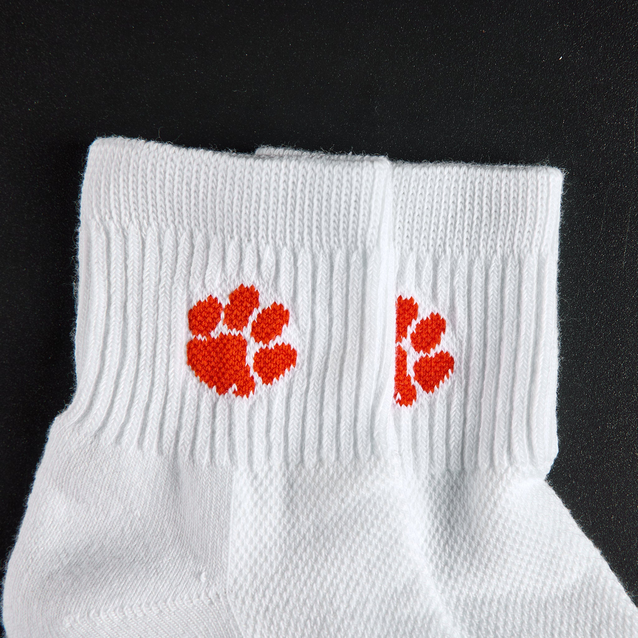 Del Campo Clemson Tigers golf socks, embroidered orange tiger paw detail