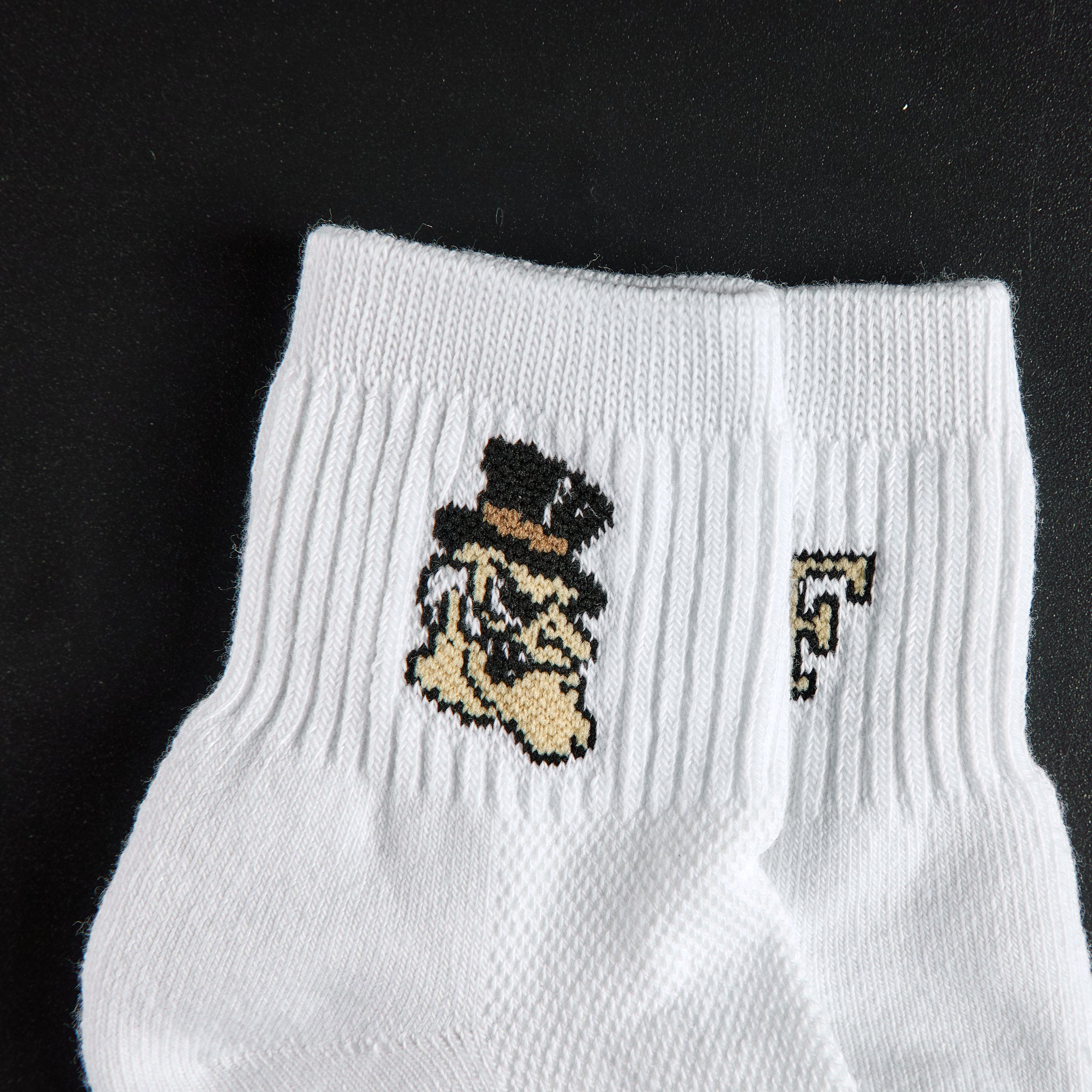 Del Campo Wake Forest Demon Deacons golf socks, embroidered Demon Deacon head detail