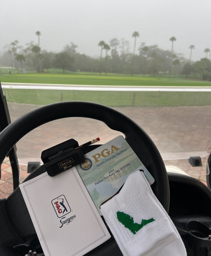 Custom North Florida PGA logo golf socks by Del Campo