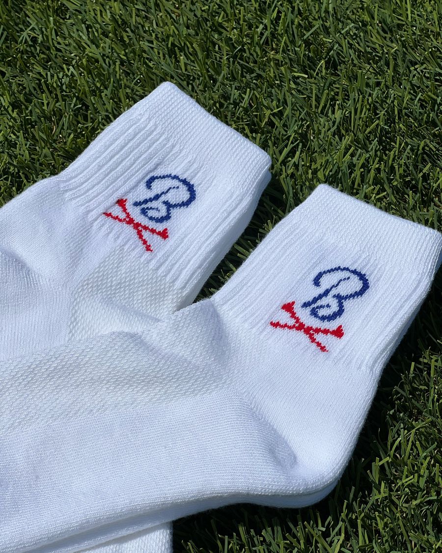 Custom Barstool Golf logo golf socks by Del Campo