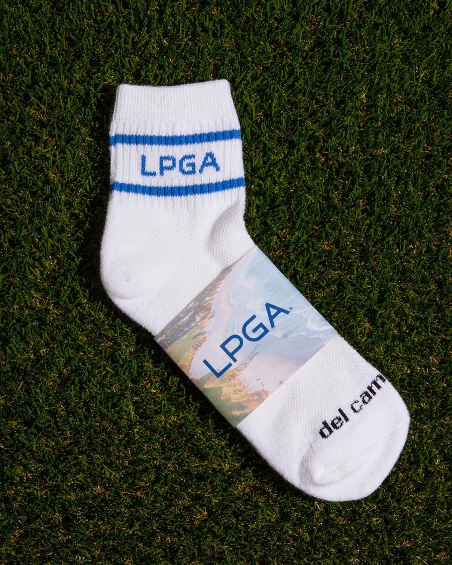 Custom LPGA logo golf socks by Del Campo