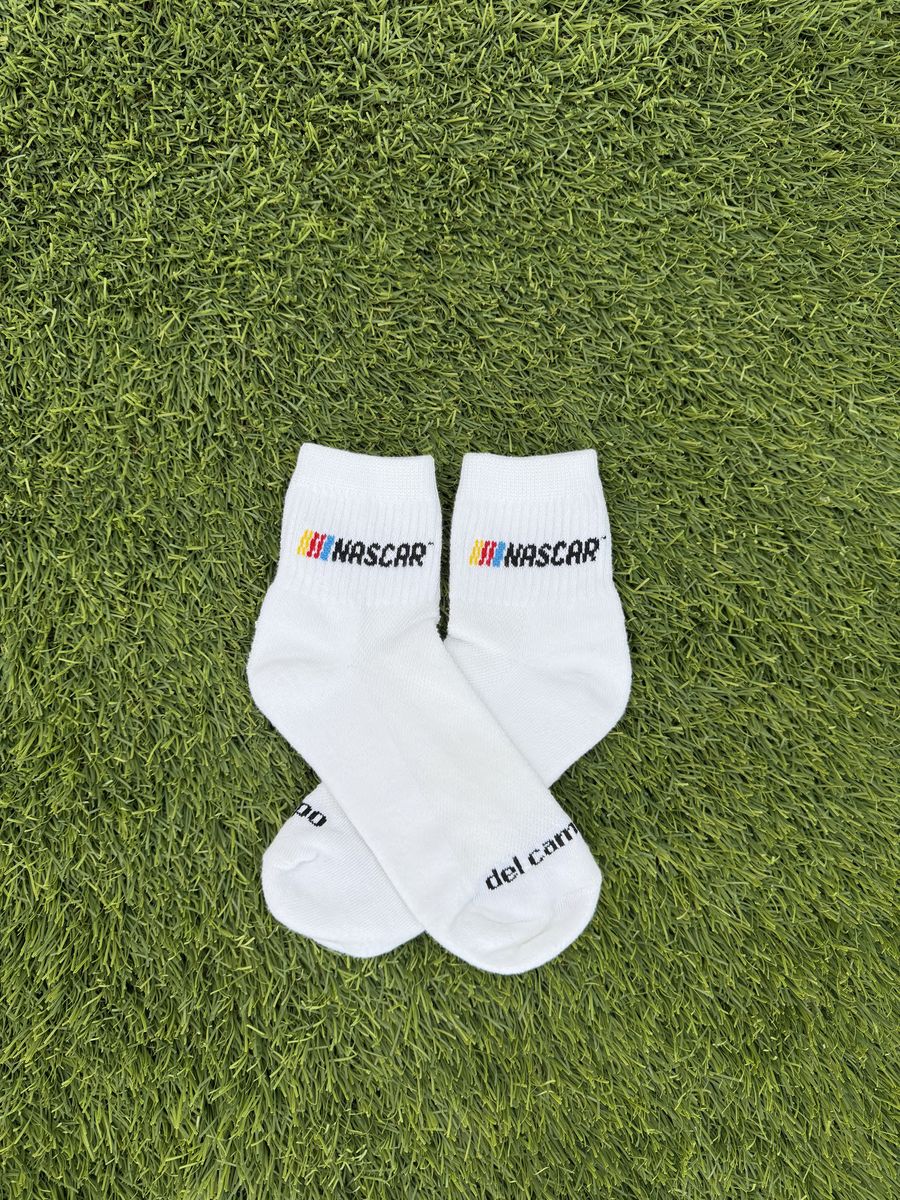 Custom NASCAR logo golf socks by Del Campo