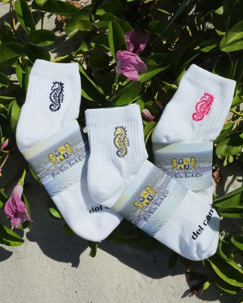 Custom Ponte Vedra Inn & Club logo golf socks by Del Campo
