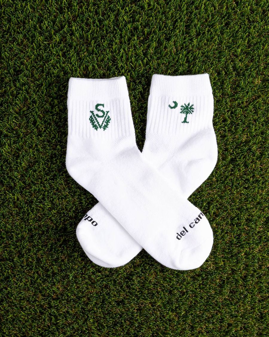 Custom Sage Valley logo golf socks by Del Campo