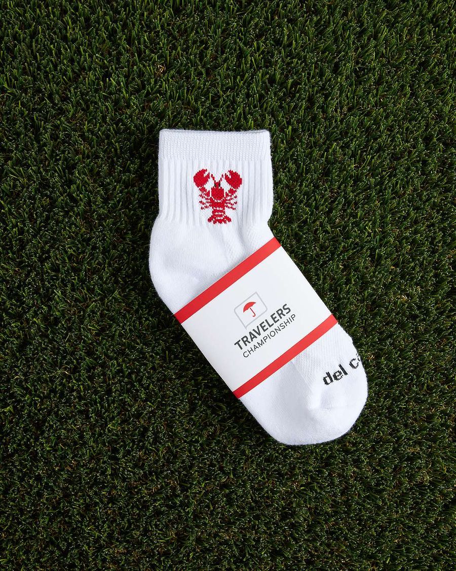 Custom Travelers Championship logo golf socks by Del Campo