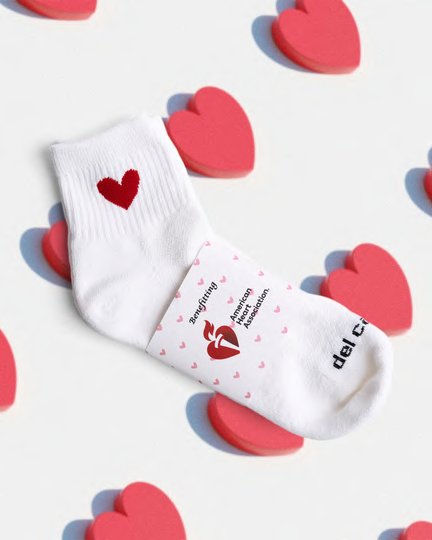 Custom American Heart Association logo golf socks by Del Campo